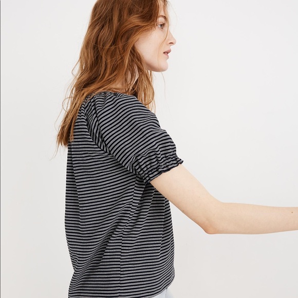 Madewell Texture & Thread Peasant Top in Stripe - Picture 4 of 6